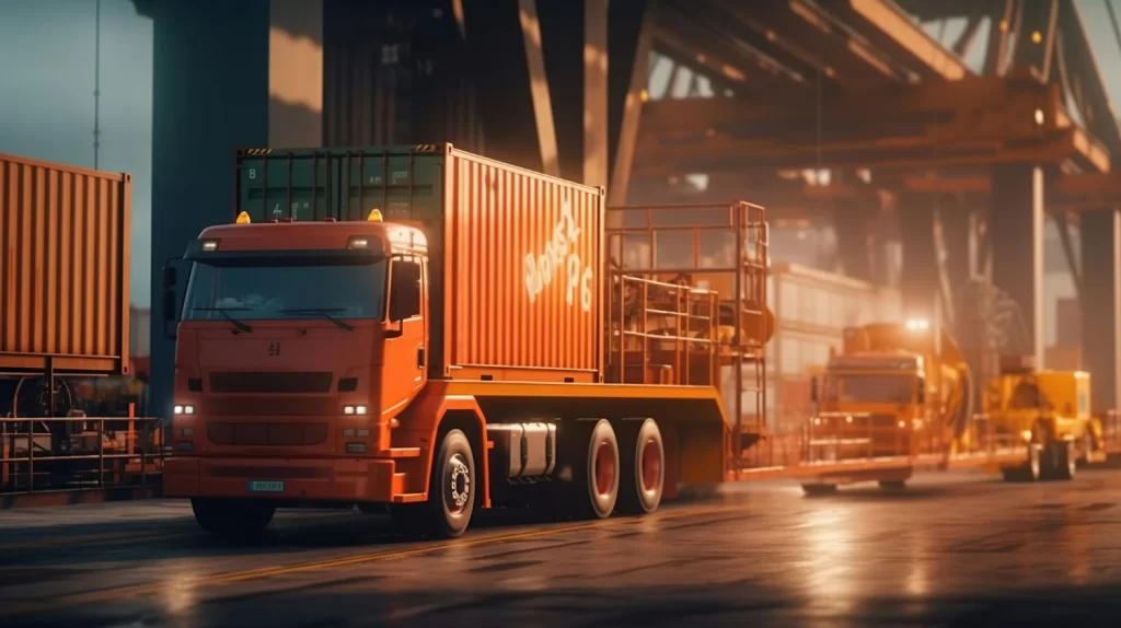 Container and truck Image