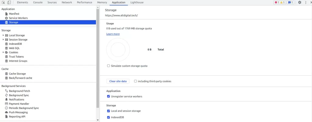 DevTools Storage Image